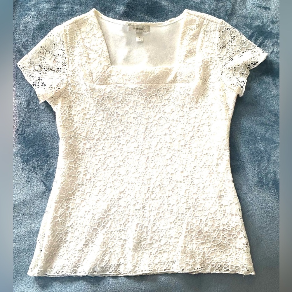 Dressbarn Ivory Lace Top – Size Small
